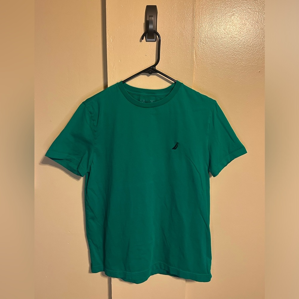 NAUTICA Medium 100% Cotton Green Tee Shirt